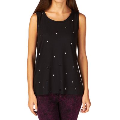 55DSL Juniors Thrall Tank Top, Black, XX-Small