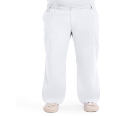 Dickies Men's Big EDS Signature Zip Fly Pull-on Scrub Pant, White, Large/Tall