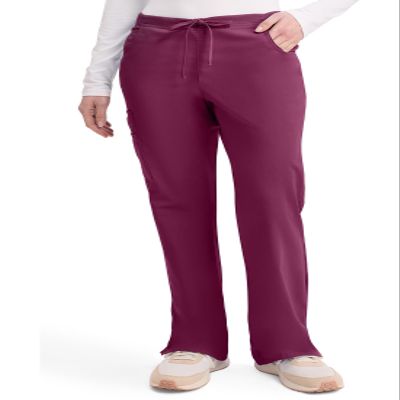 Dickies Women's Size Signature Mid Rise Drawstring Scrubs Cargo Pant, Wine, XX-Large Tall