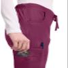 Dickies Women's Size Signature Mid Rise Drawstring Scrubs Cargo Pant, Wine, XX-Large Tall view 2