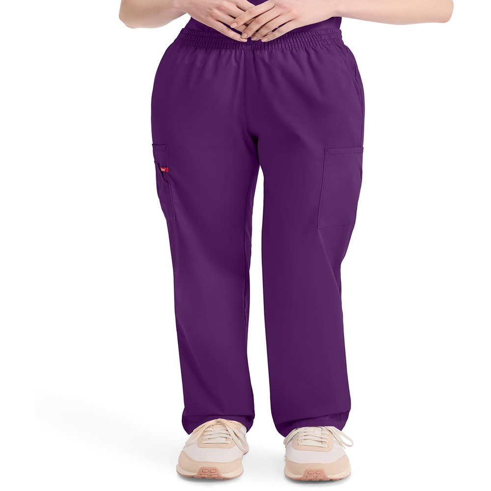 Dickies Women's EDS Signature Scrubs Missy Fit Pull-On Cargo Pant, Eggplant, 3X-Large