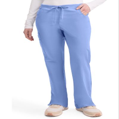 Dickies Women's Signature Mid Rise Drawstring Scrubs Cargo Pant, Ciel, XX-Large Tall