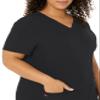 Heartsoul Womens Scrubs, Shaped V-Neck Top, Stretch Performance Fabric 20710, M, Black view 3