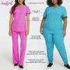 HeartSoul Women's Pitter-Pat V-Neck Scrubs Shirt, Pink Party, Medium view 2
