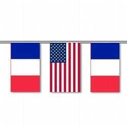 Flag and Banner International Signal Pennant - Nautical Pennants | Official Design | Decorative Maritime Outdoor Decor | Parties, Boats, Restaurants, Docks | Made in USA - France & U.S. String Pennants (Pennants: 9 in. x 12 in./String: 30 ft.)