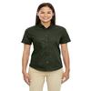 North End Optimum Women's 630 Forest Green Twill Short-Sleeve Dress Shirt XXL view 1