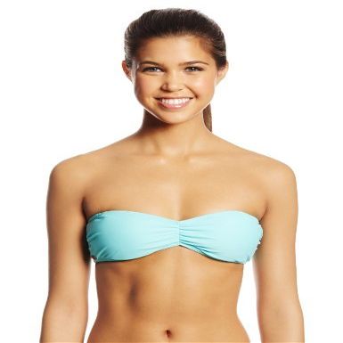 Volcom Women's Options Open Bandeau Bikini Top, Aqua, Small