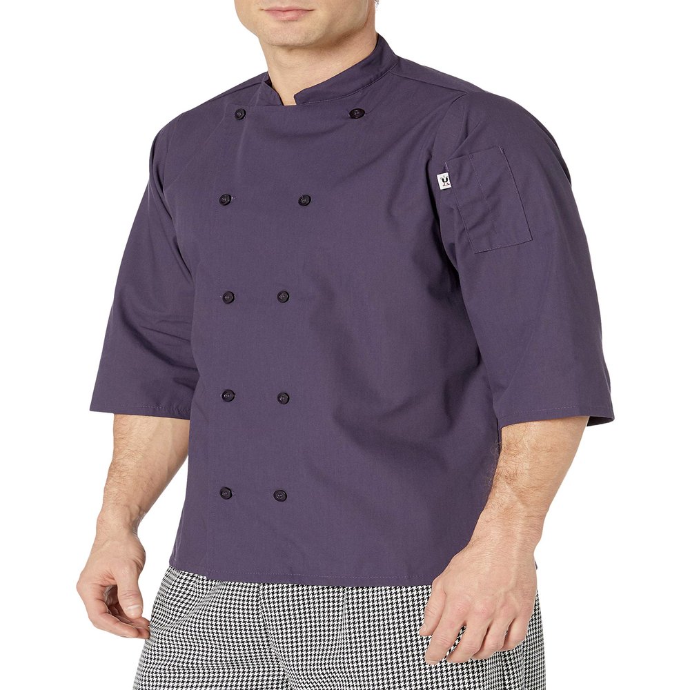 Uncommon Threads womens Epic 3/4 Slv Chef Shirt Work Utility Apron, Eggplant, Small US