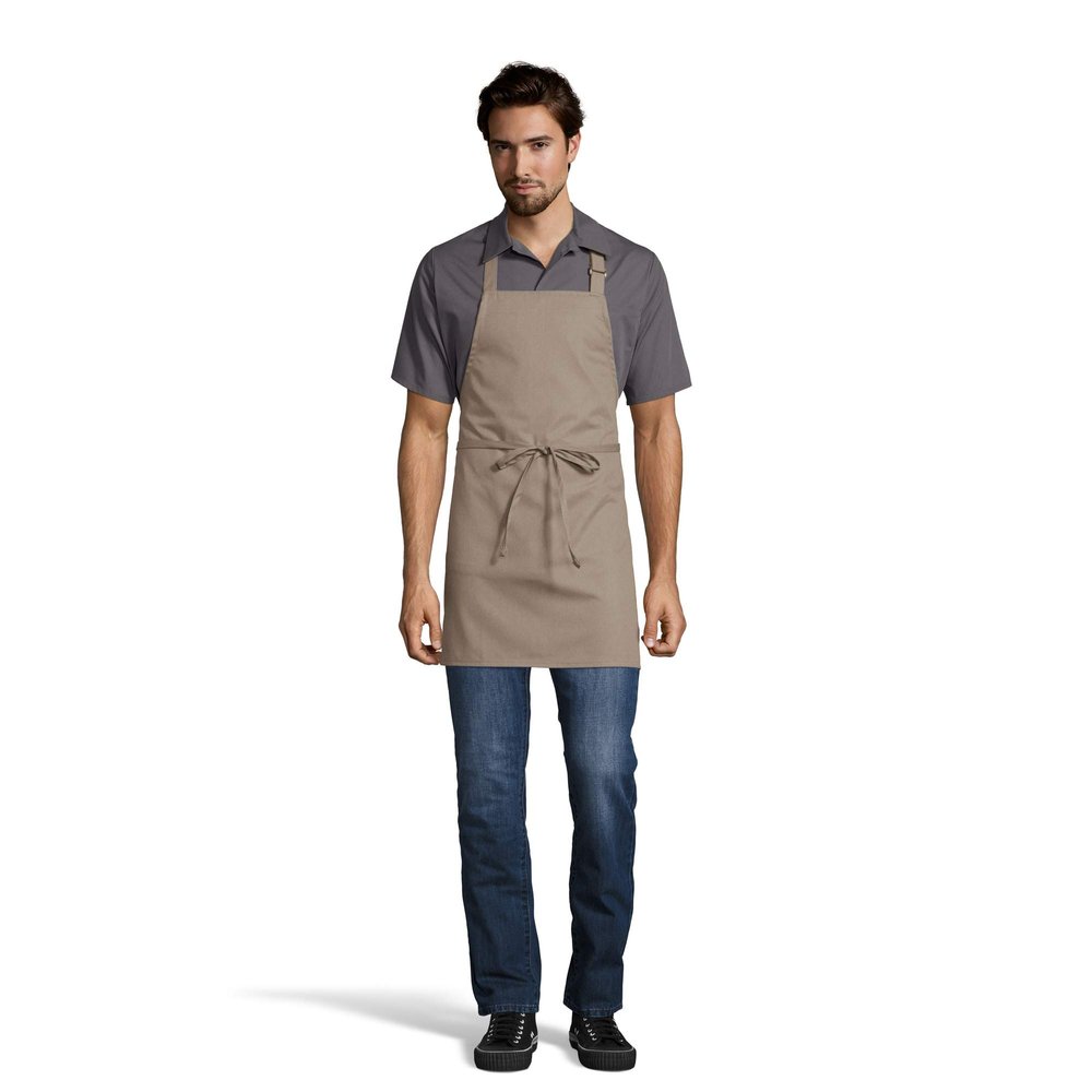 Uncommon Threads womens Adjustable No Pocket Restaurant Bib Apron, Khaki, One Size US