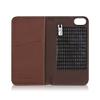 AYANO Infinity Dots - Brown Leather Flip Case with (White) Dots for iPhone 5/5s with Magic Tape - inf-dt-bww-fc-ip view 4