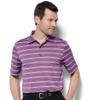 Monterey Club Men's Level Stripe Texture Polo Shirt #1655 (Concord Grape/Black, Medium) view 1