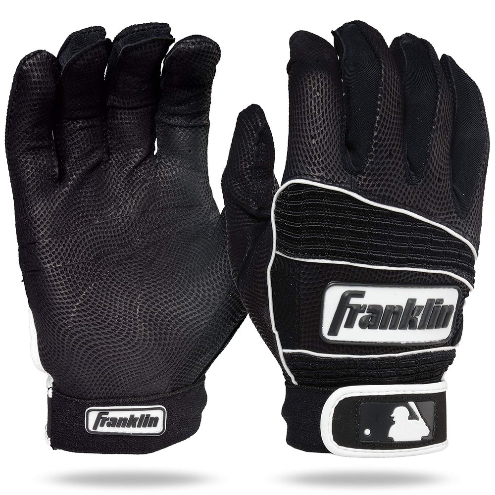 Franklin Sports Adult MLB Neo Classic II Series Batting Gloves, Black, Small