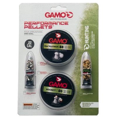 Gamo 63209285554 Combo Pack Performance .22 Cal Hunting Pellets