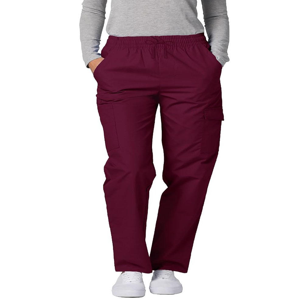 Adar Uniforms, Universal Scrubs for Women - Tapered Cargo Scrub Pants - 506 - Burgundy - XS