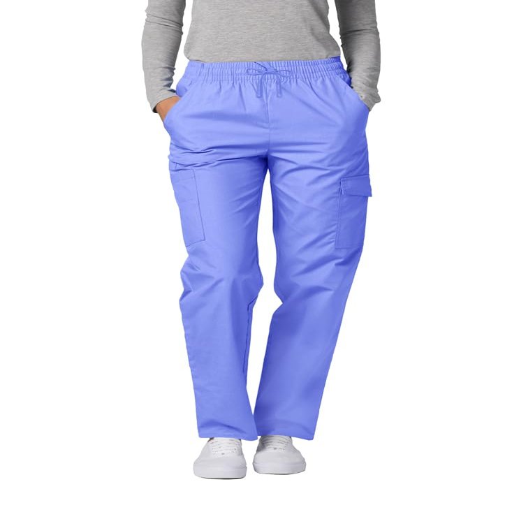 Adar Universal Scrubs for Women - Tapered Cargo Scrub Pants - 506 - Ceil Blue - XXS