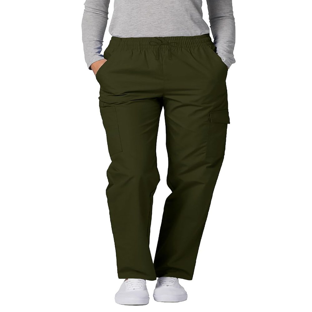 Adar Uniforms, Universal Scrubs for Women - Tapered Cargo Scrub Pants - 506 - Olive - XXS