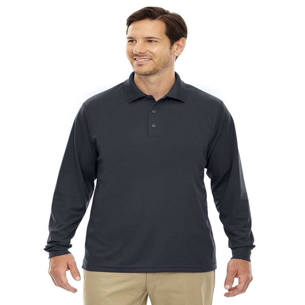 Ash City - Core 365 Men's Pinnacle Performance Long-Sleeve Piqu Polo L CARBON