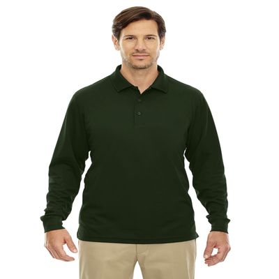 Ash City - Core 365 Men's Pinnacle Performance Long-Sleeve Piqu Polo L FOREST