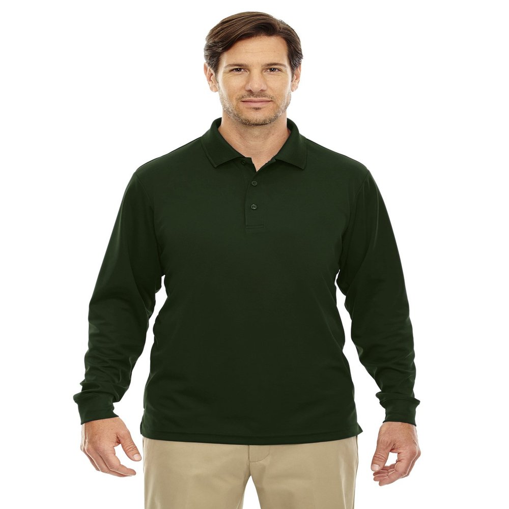 Ash City - Core 365 Men's Pinnacle Performance Long-Sleeve Piqu Polo L FOREST