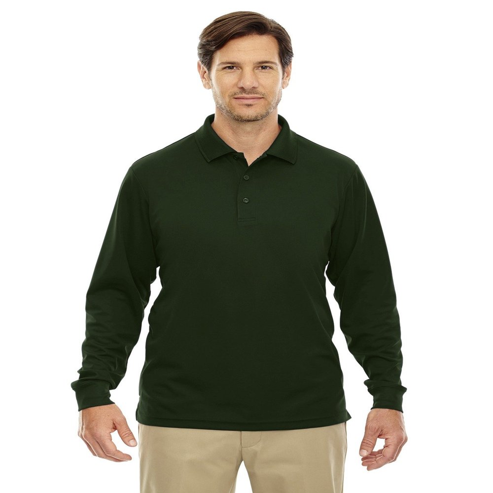Core 365 Men's Pinnacle Performance Long-Sleeve Piqu? Polo 4XL Forest