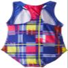 Big Chill Little Girls' Plaid Racerback One Piece Swimsuit, Blue, 6x view 2