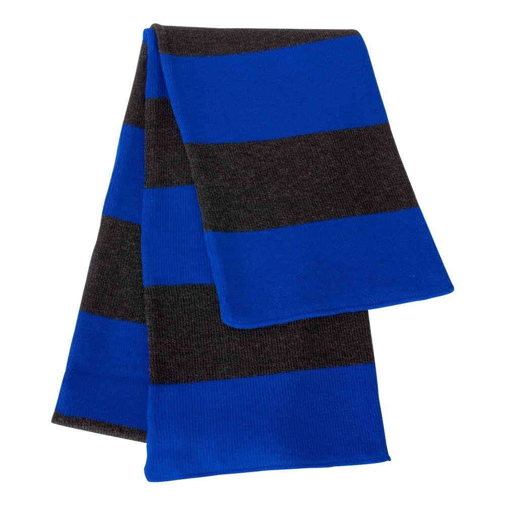Sportsman - Rugby Striped Knit Scarf - SP02 - Royal/Charcoal
