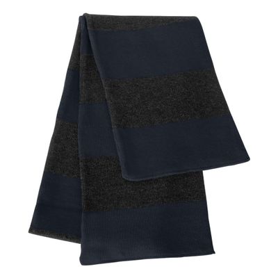 Sportsman - Rugby Striped Knit Scarf - SP02 - Navy/Charcoal