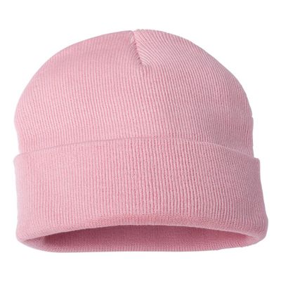 Sportsman - 12 Inch Solid Knit Beanie - SP12 - Pink