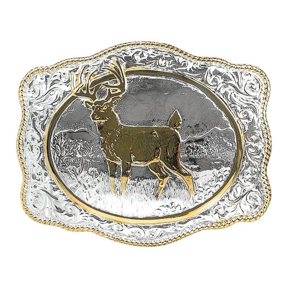 Nocona Men's Crumrine Shiny Deer Buckle, Multi/Color, One Size