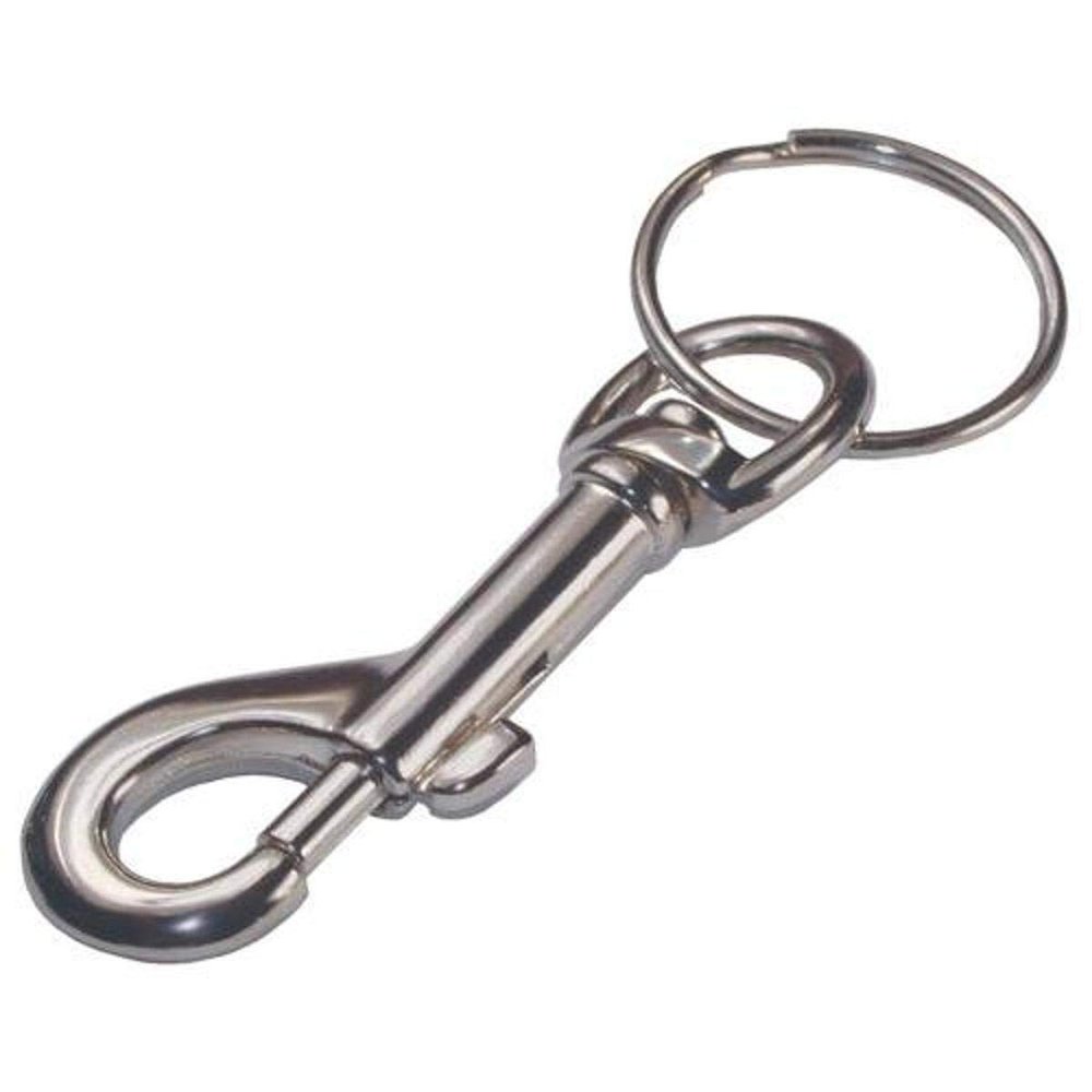 Hillman 701306 Metal Snap Hook with Key Ring, Silver, Pack of 5