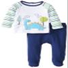 Absorba Baby-Boys Newborn Dinosaur Footed Pant Set, Blue/White, 6-9 Months view 1