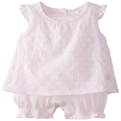 Absorba Baby-Girls Newborn Love Skirted Short Set, Pink Dot, 0-3 Months