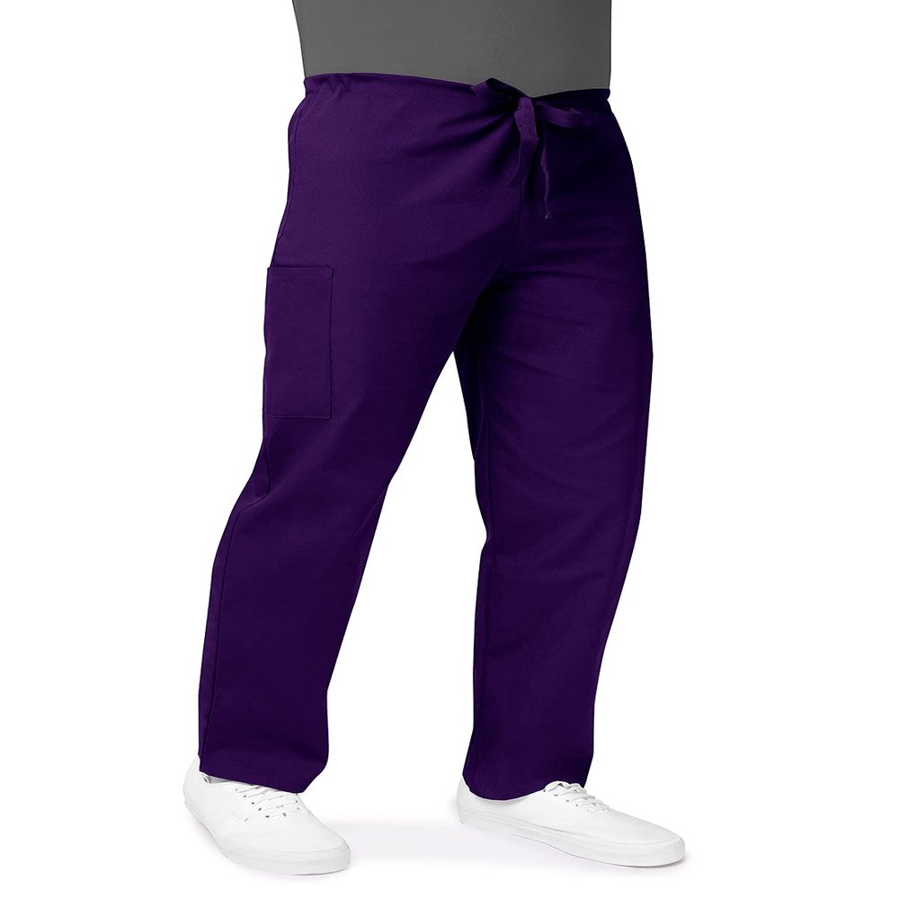 Adar Universal Unisex Scrubs - Drawstring Tapered Leg Scrub Pants - 504 - Purple - XL