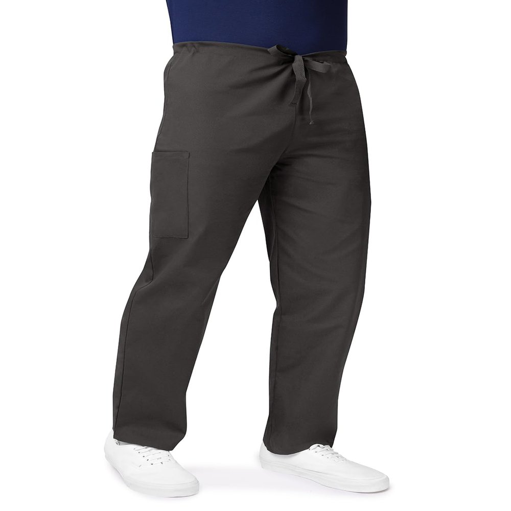 Adar Universal Unisex Scrubs - Drawstring Tapered Leg Scrub Pants - 504 - Pewter - S