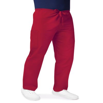 Adar Uniforms, Universal Unisex Scrubs - Drawstring Tapered Leg Scrub Pants - 504 - Red - XL