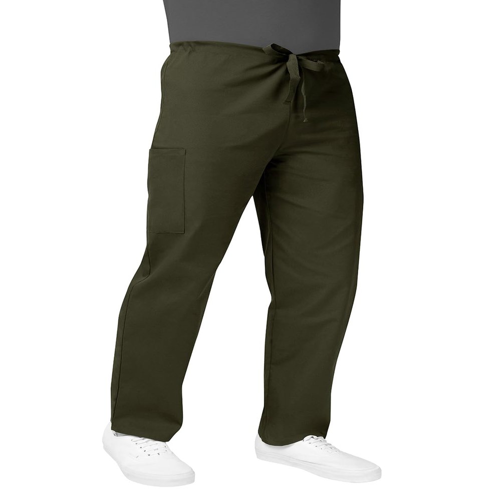 Adar Uniforms, Universal Unisex Scrubs - Drawstring Tapered Leg Scrub Pants - 504 - Olive - XS
