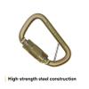 3M DBI-SALA Saflok 2000117 Carabiner, 11/16" Gate Opening Steel, with Self Closing Locking Gate, Yellow-Zinc view 4