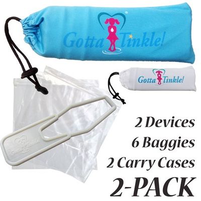 Gotta Tinkle! Portable Reusable Female Urination Device (Teal & White)