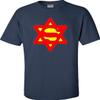 Go All Out Medium Navy Blue Adult Super Jew Funny Jewish T-Shirt view 1