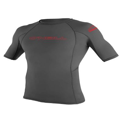 O'NEILL Unisex Child Youth Basic Skins Upf 50+ Short Sleeve Rash Guards, Graphite, 4 US