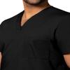 Adar Uniforms Universal Unisex Scrubs - V-Neck Tunic Top - 601 - Black - 4X view 3