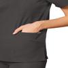Adar Uniforms, Universal Unisex Scrubs - V-Neck Tunic Scrub Top - 601 - Pewter - 4X view 4