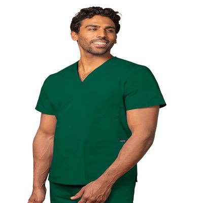 Adar Uniforms Universal Unisex Scrubs - V-Neck Tunic Top - 601 - Hunter Green - XL