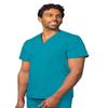 Adar Uniforms, Universal Unisex Scrubs - V-Neck Tunic Scrub Top - 601 - Teal Blue - 5X view 1