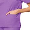 Adar Uniforms Universal Unisex Scrubs - V-Neck Tunic Top - 601 - Lavender - 2X view 4
