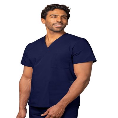 Adar Uniforms, Universal Unisex Scrubs - V-Neck Tunic Scrub Top - 601 - Navy - 3X