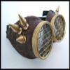 Steampunk goggles - honeycomb brass wing spikes view 1