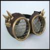 Steampunk goggles - honeycomb brass wing spikes view 2