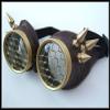Steampunk goggles - honeycomb brass wing spikes view 3