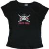 Flagline Pirate Chick - Baby Doll Pirate T-Shirt (Large) Black view 1